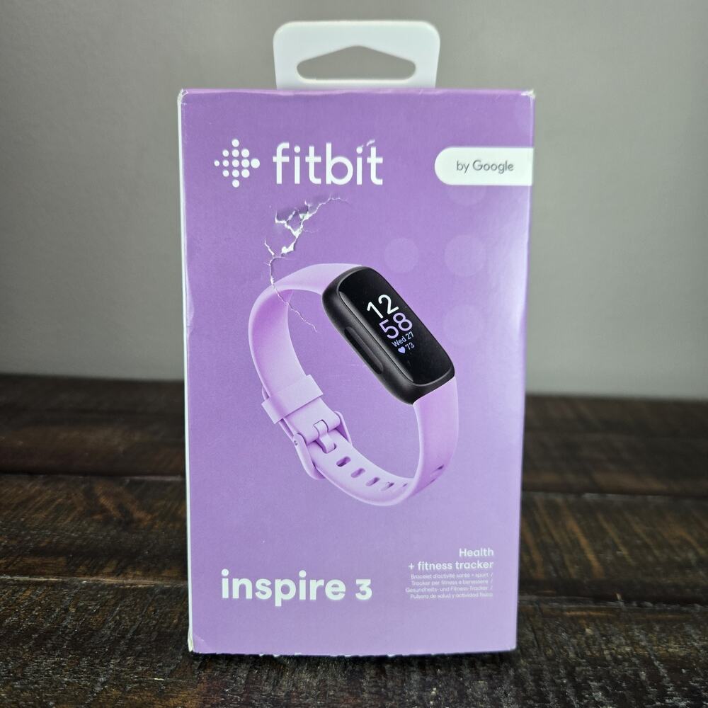 Fitbit Inspire 3 Heart Rate Monitor Health & Fitness Tracker Lilac Bliss Open